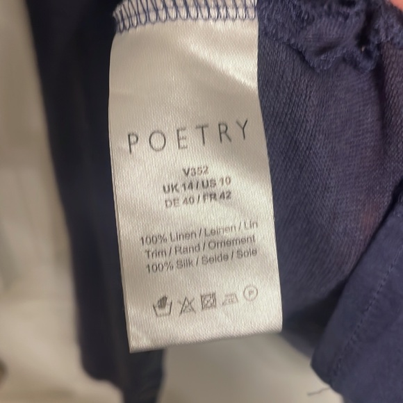 Poetry 100% linen top with silk detailing - Picture 5 of 6
